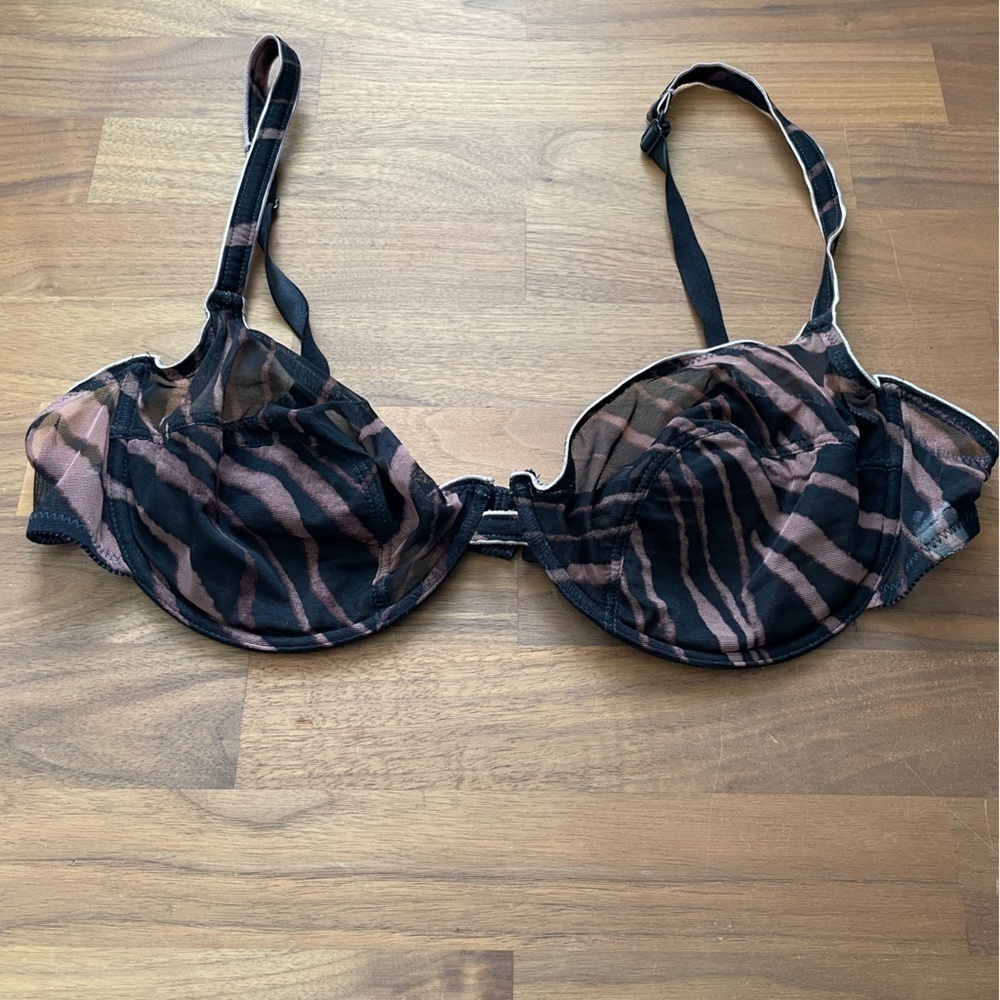 HUIT animal print mesh made in France bra